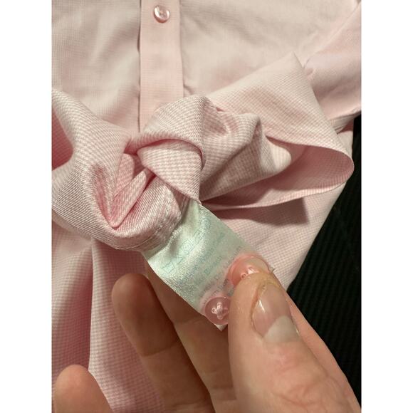 Twillory Pink Performance Fabric Long Sleeve Button Up Size 16.5 - Picture 8 of 12